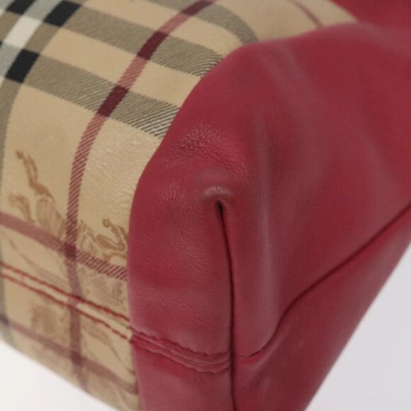 BURBERRY Nova Check Shoulder Bag PVC Pink Beige Auth 114520 - Picture 5 of 16